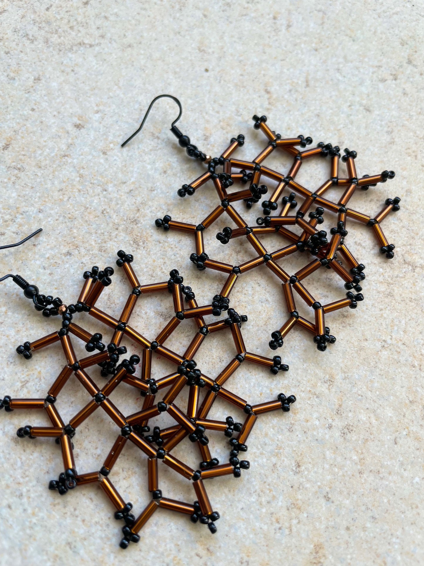 Glossy crystal brown lined