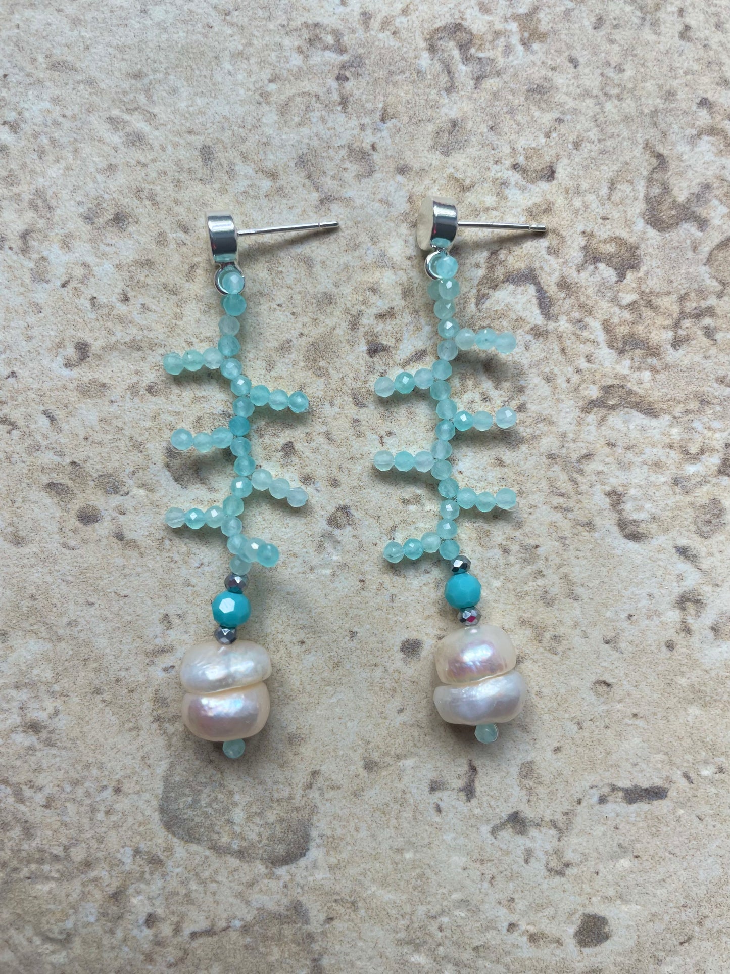 EILIN_Amazonit facettiert with freshwater pearls