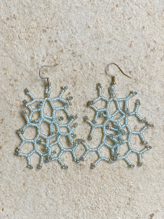 Glossy babyblue lined crystal