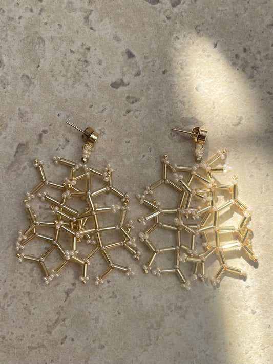 Glossy crystal gold lined