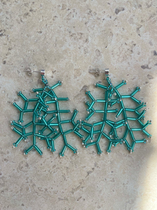 Glossy crystal turquoise lined